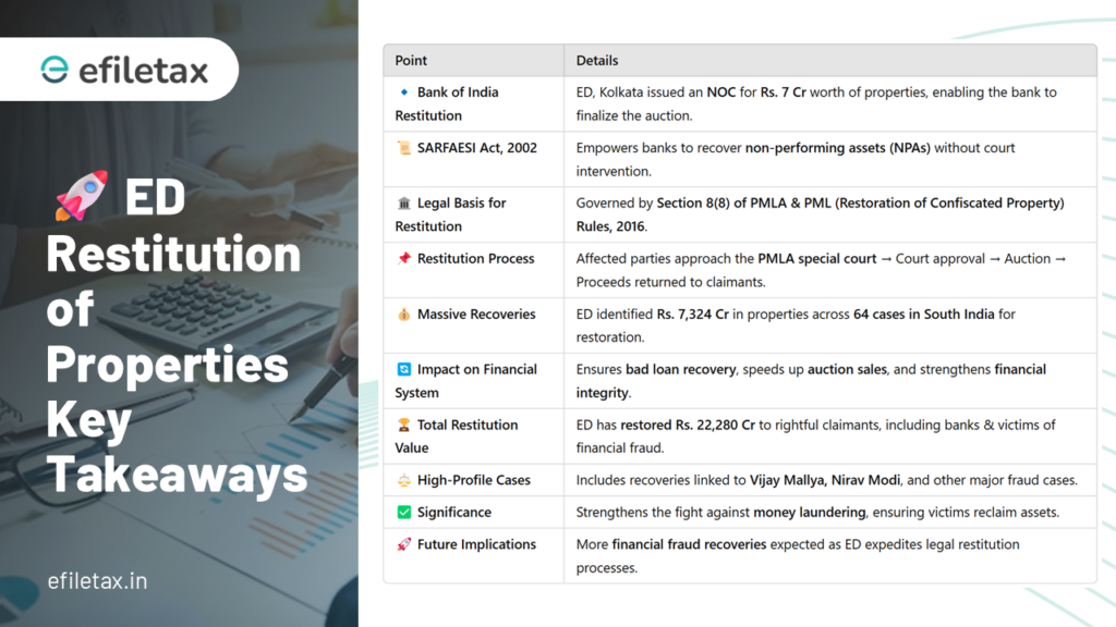 🚀 ED Restitution of Properties: Key Takeaways