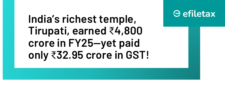 India’s richest temple, Tirupati, earned ₹4,800 crore in FY25—yet paid only ₹32.95 crore in GST!